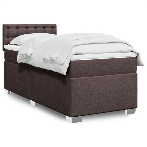 vidaXL Boxspringbett mit Matratze Dunkelbraun 80x200 cm Stoff, 3288032