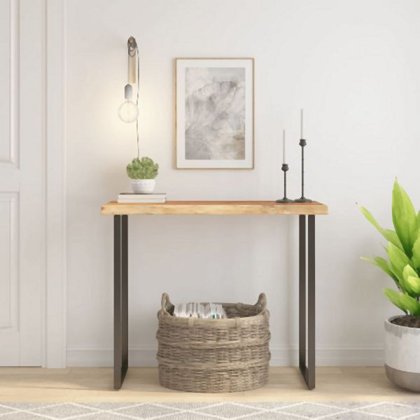 vidaXL Tischplatte 90x40x2,5 cm Rechteckig Massivholz Akazie Baumkante, 370251