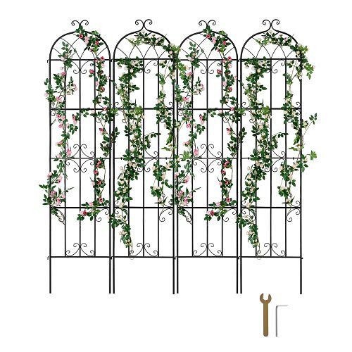 VEVOR Rankhilfe für Kletterpflanzen, 51x220 cm, 4er-Set rostfreies Metallspalier für Garten, Rosen, Gurken & Clematis, HPJHX4JTH87W88ZO1V0