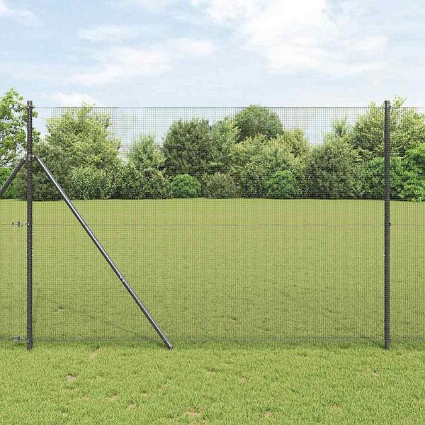 vidaXL Geschweißter Drahtzaun Grau 1,5 x 50 m Stahl, 42005261