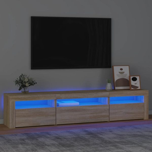 vidaXL TV-Schrank mit LED-Leuchten Sonoma-Eiche 195x35x40 cm, 3152740