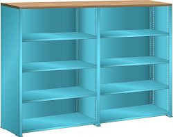 LISTA Sideboard L1006 (BxTxH) 2 x 1000x350x1450mm 80kg Farbe: Lichtblau, Multiplex Stärke: 30mm, 45.980.010