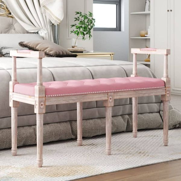vidaXL Sitzbank Rosa 110x40x70 cm Samt, 344427, 8720287211723