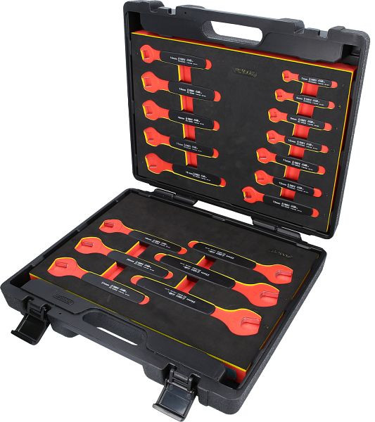 KS Tools Maulschlüssel-Satz mit Schutzisolierung, 18-teilig, 118.1500