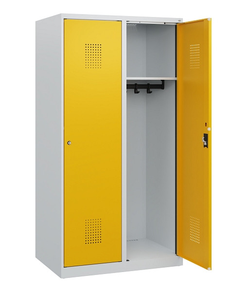 C+P Spind Evolo PLUS, 2 Abteile, 1530x800x500mm, 7035/1004, Zylinderschloss, 0490005-22 S10018