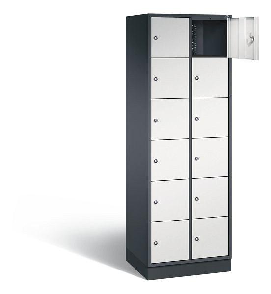 C+P Schließfachschrank Intro, H1950xB620xT490mm, Farbe: Schwarzgrau / Lichtgrau, 8670-201 S10105