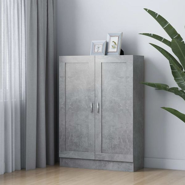 vidaXL Bücherschrank Betongrau 82,5x30,5x115 cm Holzwerkstoff, 802718