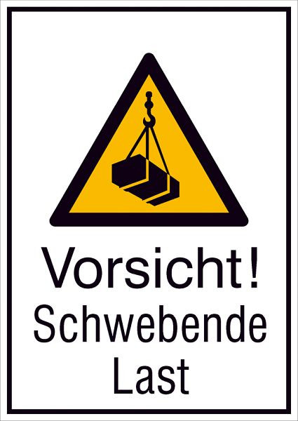 SafetyMarking Warn-Kombischild, Vorsicht! Schwebende Last, BxH 13,1x18,5 cm, Aluminium, 51.A8045
