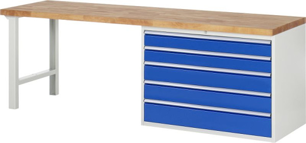 RAU Werkbank Serie 7000 - Modell 7713, B2500 x T700 x H890 mm, Systemunterbau B2500 x T650 x H850 mm, 03-7713A1-257B4M.11
