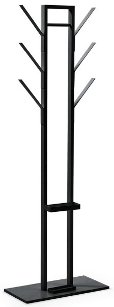 Deskin Garderobenständer PARITTA PLUS, 6 Hut-/ Mantelhaken, Metall schwarz, H 1650 x B 560 x T 280 mm, 278878