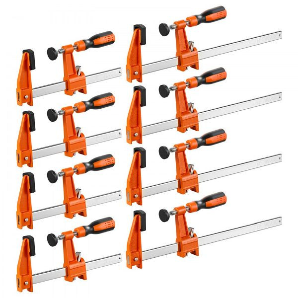 VEVOR Schraubzwingen 8er-Pack, 15,24 cm & 30,48 cm, 272 kg Klemmkraft, Kunststoffauflage, Temperguss & Kohlenstoffstahl, FJZTDSD8JT6IBWBGS001V0