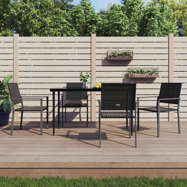 vidaXL Gartenstühle 4 Stück Schwarz 54x62,5x89 cm Poly Rattan, 3187083