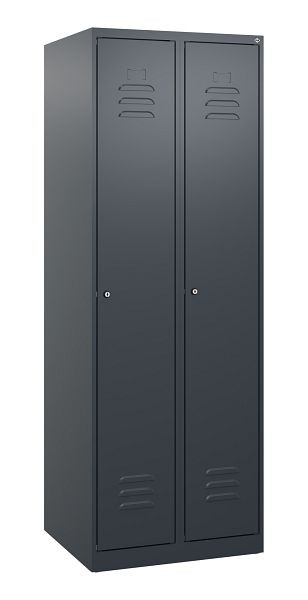 C+P Umkleidespind Classic PLUS, 2 Abteile, 1700x600x500mm, 7016/7016, Zylinderschlösser, 0800007-20 S10013