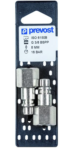 Prevost Nippel Iso B mit zylindrischem Innengewinde, Eingang mit IG BSPP= G 1/4, VE: 2 Stück, IRP 086101P2