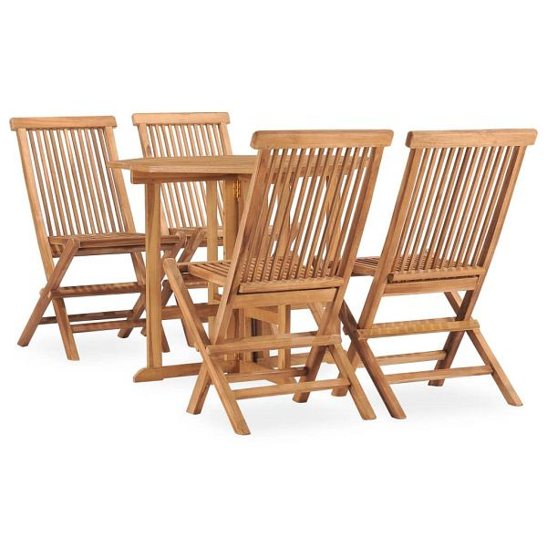 vidaXL 5-teilig Garten-Essgruppe Klappbar Massivholz Teak, 3059979