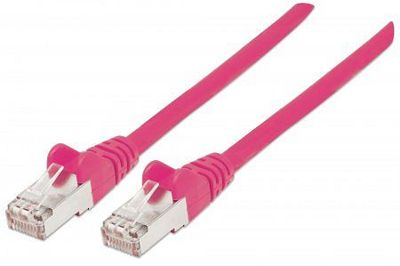 INTELLINET Netzwerkkabel, Cat6A, S/FTP, RJ45-Stecker/RJ45-Stecker, 1 m, pink, 735131