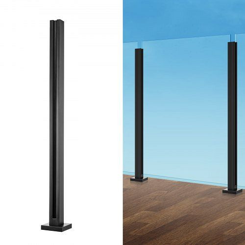 VEVOR Glasklemme 37,4 Zoll H Geländerhalterung 0,39-0,47 Zoll Glas Schwarz, BLLGZHS95CM1MKWL1V0