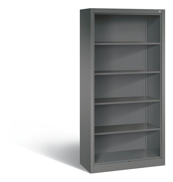 C+P Stahlregal mit Rückwand Acurado, H1950xB930xT400mm, Farbe: Vulkangrau, 5 OH, 9160-000 S10004