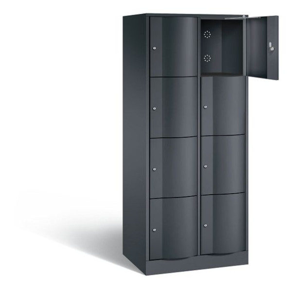 C+P Schließfachschrank Resisto, H1950xB772xT540mm, Farbe: Schwarzgrau, 8470-272 S10066