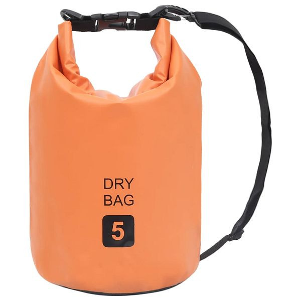 vidaXL Trockensack Orange 5 L PVC, schwarz, Wertsachen-Schutz, 92787