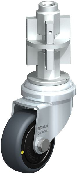 Blickle LRA-TPA 50K-ELS-FK-E05 Apparate-Lenkrolle mit Expander, Thermoplastisches Gummi-Elastomer, Grau, 751102
