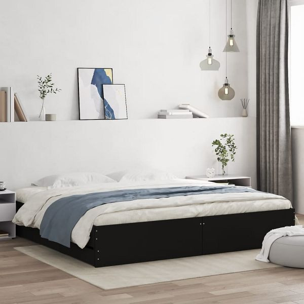 vidaXL Bettgestell mit Schubladen Schwarz 160x200 cm Holzwerkstoff, 3207260