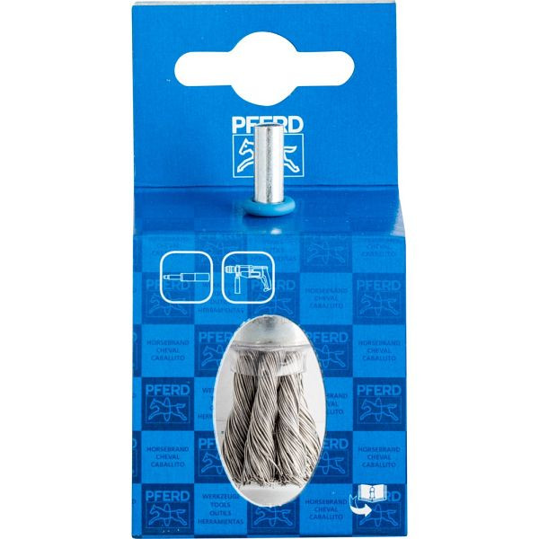 Pferd Pinselbürste mit Schaft, gezopft POS PBG 1919/6 INOX 0,35, VE: 10 Stück, 43706002