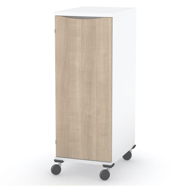 Deskin rollbarer Hochcontainer MODUL, Nuss/Weiß, 435 x 600 x 1205 mm, 331274