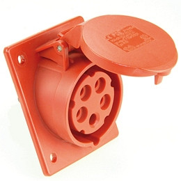 GIFAS Kunststoff CEE-Einbausteckdose, schräge Bauform, Polzahl: 5, IEC-Stromstärke: 32 A, 200079