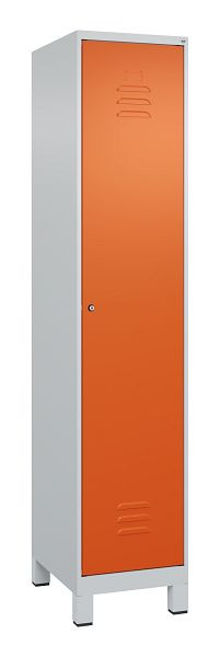 C+P Umkleidespind Classic PLUS mit Mitteltrennwand, Füße, 1950x400x500mm, 7035/2004, Zylinderschloss, 080010-12F S10031
