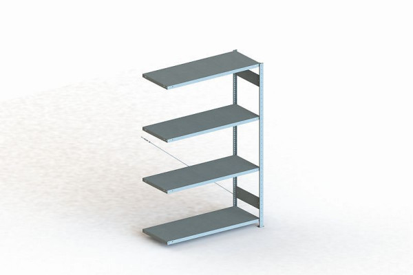 Meta Steckregal Meta CLIP 150 S3 Anbaufeld, Höhe: 2000mm, Länge: 1300mm, Tiefe: 500mm, Bodenanzahl: 4, verzinkt, 9900004461