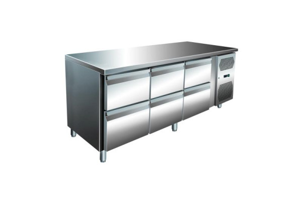 A&S Polarny VIP Kühltisch mit 3x 2 Schubladen -2 bis +8°C 1.795x600x860 mm, KT-VIP-600-3-C6
