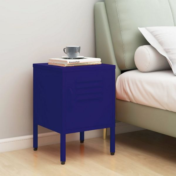 vidaXL Nachttisch Marineblau 35x35x51 cm Stahl, elegant, 336208