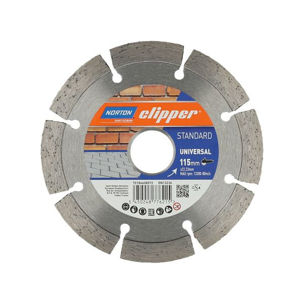 Norton Clipper Scheibe Standard Universal Ø 350 mm, für allgemeine Baumaterialien wie Ziegel, Pflastersteine, Bausteine etc, 70184608577