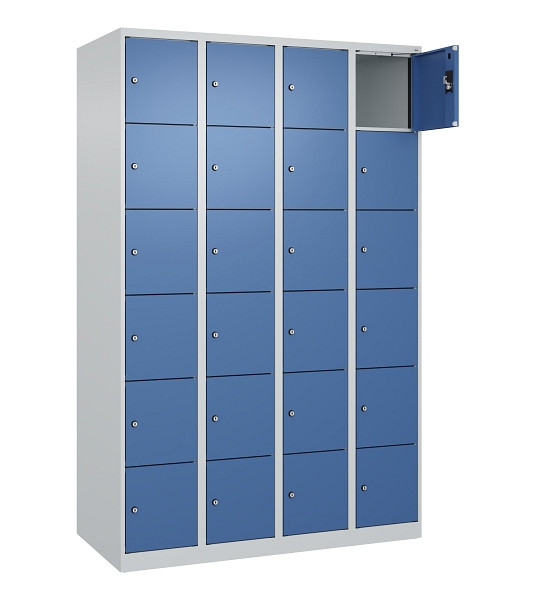 C+P Schließfachschrank Evolo PLUS, 24 Fächer, 1850x1200x500mm, 7035/5023, 049000-406 S10008