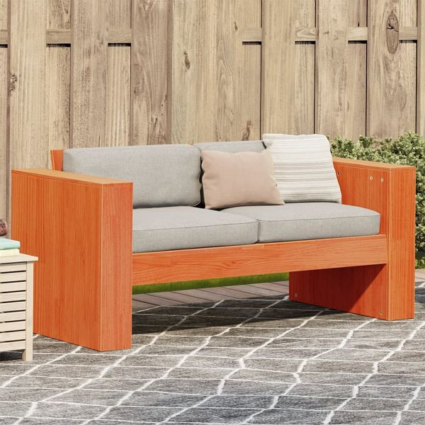vidaXL Gartensofa 2-Sitzer Wachsbraun 134x60x62 cm Massivholz Kiefer, 844625