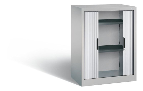 C+P Sideboard mit Rollladen Omnispace, H1030xB800xT420mm, Farbe: Weißaluminium, Griffmulde, 2 OH, 3241-00 S10062