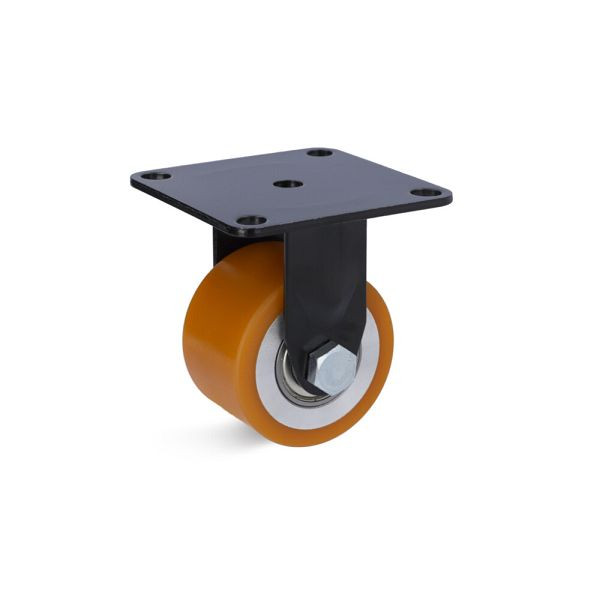 Torwegge Polyurethan Apparate Rolle, Tragfähigkeit 400 kg, Rad-Ø 65 mm, Radbreite 50 mm, Gesamthöhe 105 mm, 0054897