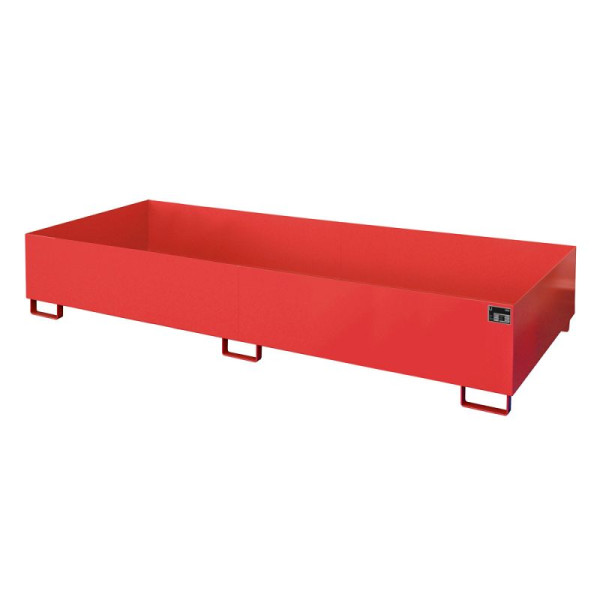 STEIN HGS Regalwanne RW, 1000 Liter, RAL 3000 feuerrot, Gesamthöhe 380 mm, lackiert, ohne Gitterrost, 79217.0050