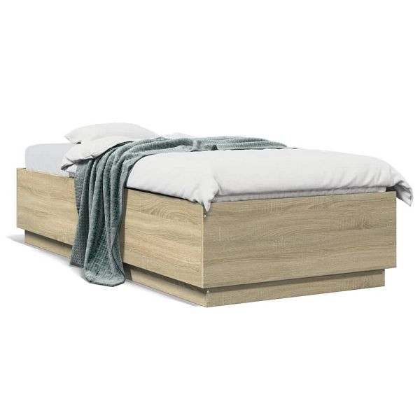 vidaXL Bettgestell Sonoma-Eiche 100x200 cm Holzwerkstoff, 3209718