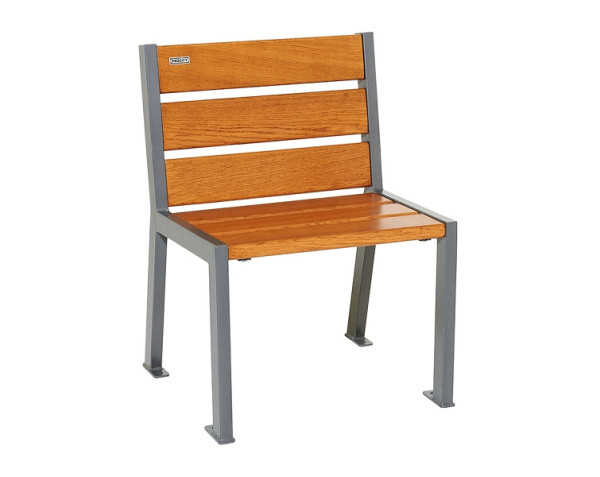 Procity Stuhl Silaos 6 Holzlatten, Ohne Armlehne, Holz & Stahl, helle Eiche/Procity Grau, 209600.GPRO.CHEC