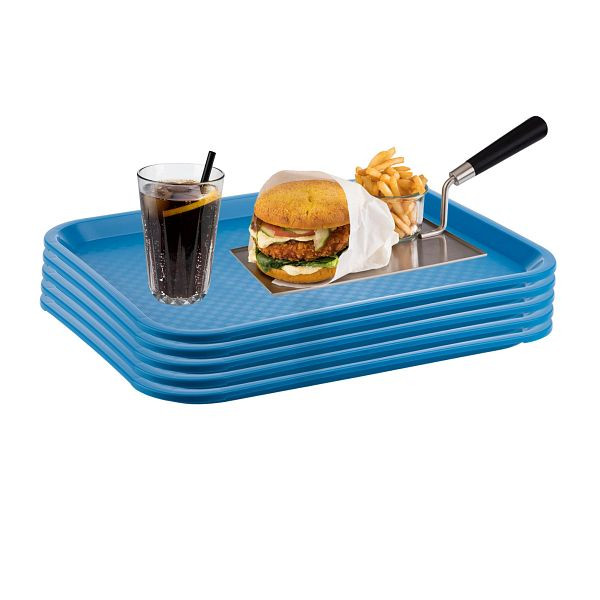 APS Fast Food Tablett, Serviertablett, 35 x 27 cm, blau, VE: 4er-Set, 67559