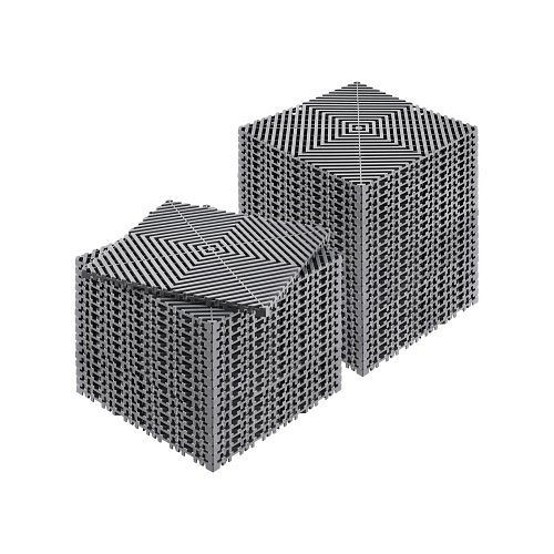 VEVOR Drainagematte Garage Bodenfliesen, Ineinandergreifend 31x31cm Grau, VE: 40 Stück, CKPSD12X12INYQCJXV0