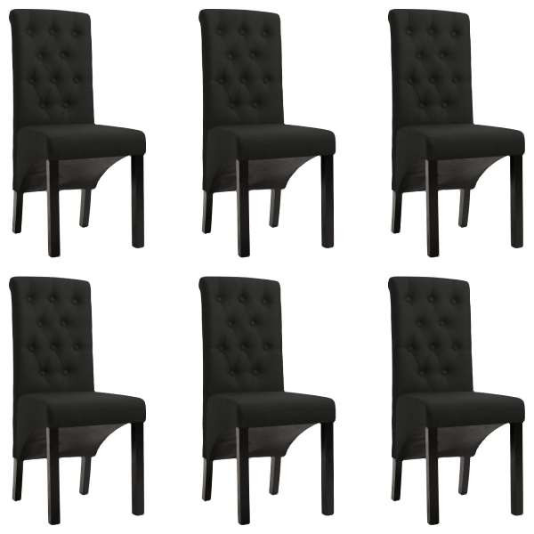 vidaXL Esszimmerstühle 6 Stück Schwarz Stoff, 276976, 8719883691169