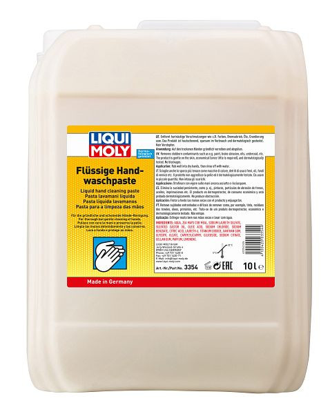 LIQUI MOLY Flüssige Handwaschpaste, Eimer Kunststoff, VE: 10 Liter, 3354