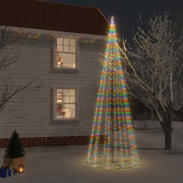 vidaXL LED-Weihnachtsbaum Kegelform Mehrfarbig 732 LEDs 160x500 cm, 343497