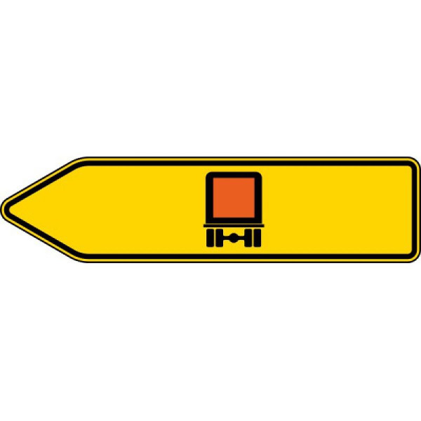 Stein HGS Pfeilwegweiser für kennzeichnungspflichtige Fahrzeuge mit gefährlichen Gütern, linksweisend Nr. 421-11, RA2/Alform, 421-11-122