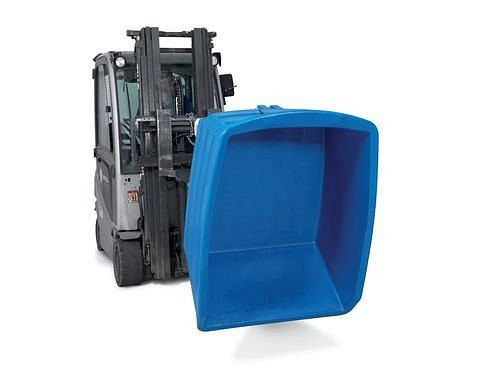DENIOS Kippbehälter Schwerlast aus Polyethylen (PE), 1000 Liter Volumen, blau, 201363
