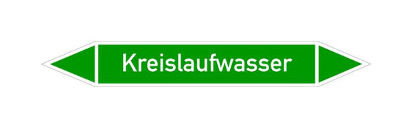 Schilder Klar Rohrleitungskennzeichen Kreislaufwasser, 33000x90 mm Folie selbstklebend, 101444/90