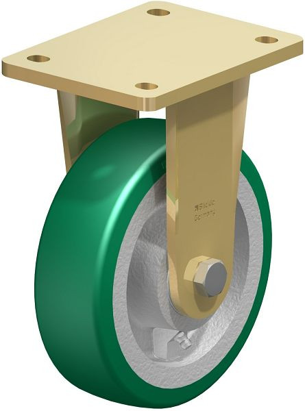 Blickle BS-GST 160K Stahlgeschweißte Schwerlast-Bockrolle, Blickle Softhane®, Grün, 737995